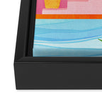 Belize Poolside Colorful Landscape Illustration Framed Canvas Print Gallery Image 3