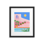Belize Poolside Colorful Landscape Illustration Framed Art Print Gallery Image 5