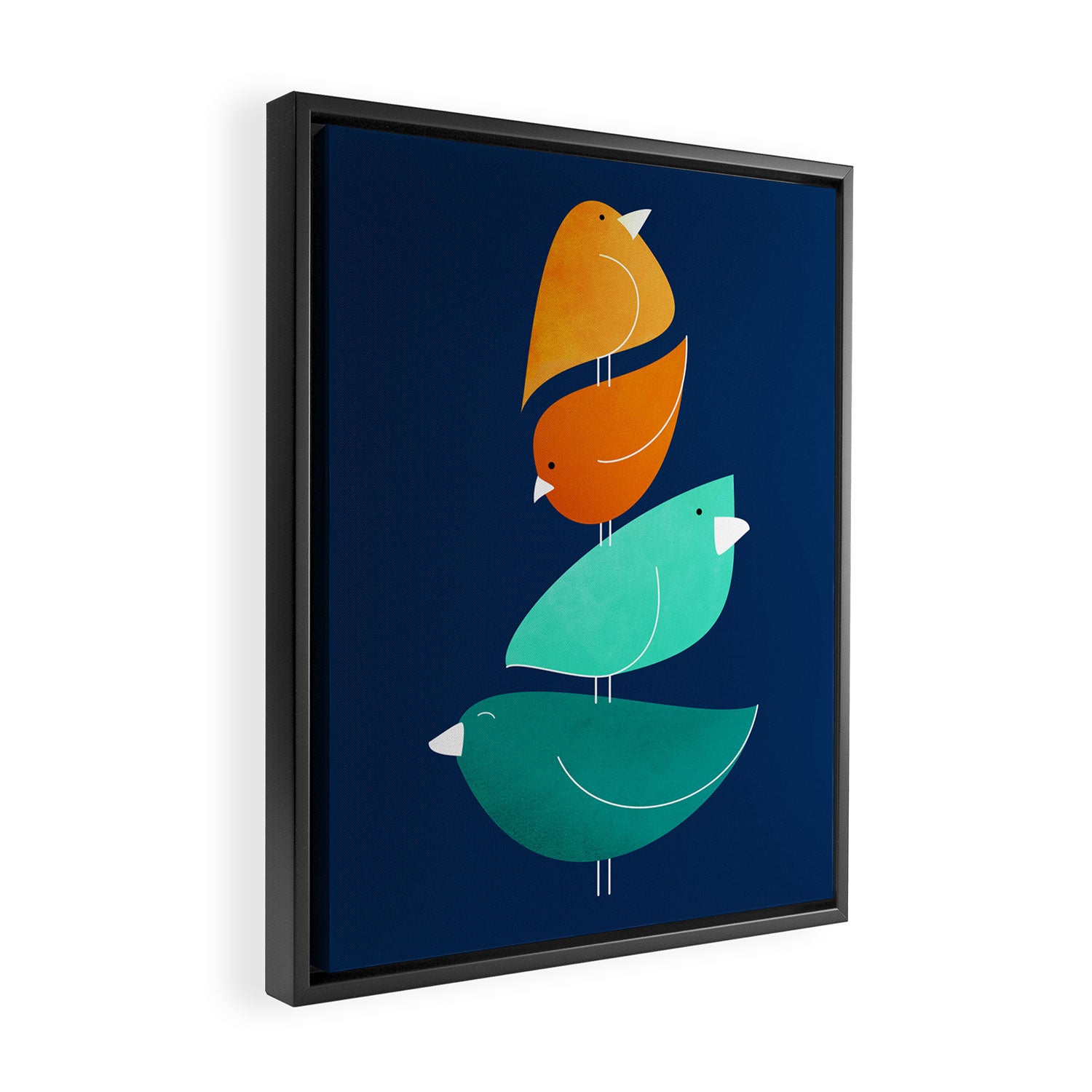 Bird Stack III Illustration Framed Canvas Print Gallery Image 2