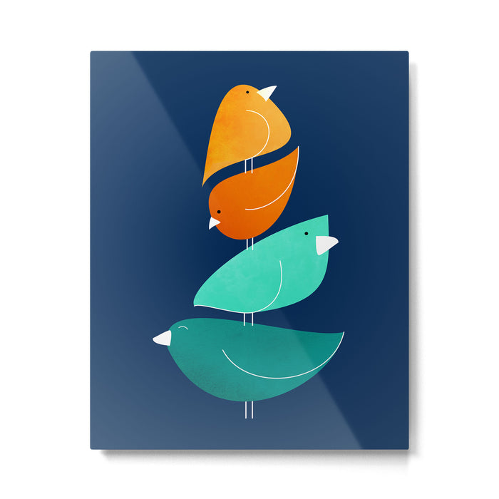 Bird Stack III Illustration Metal Print Gallery Image 1