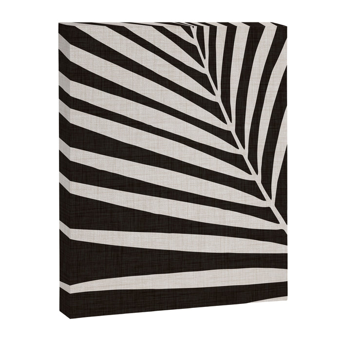 Black and White Palm Frond Canvas Print Gallery Image 1