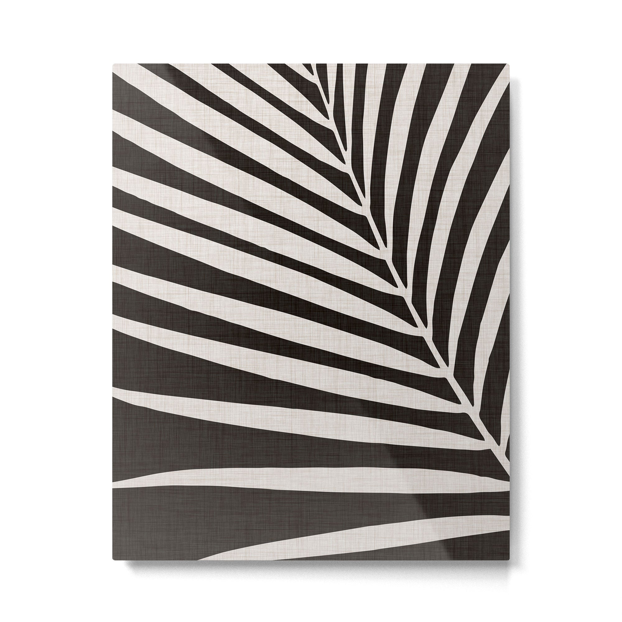 Black and White Palm Frond Metal Print Gallery Image 6