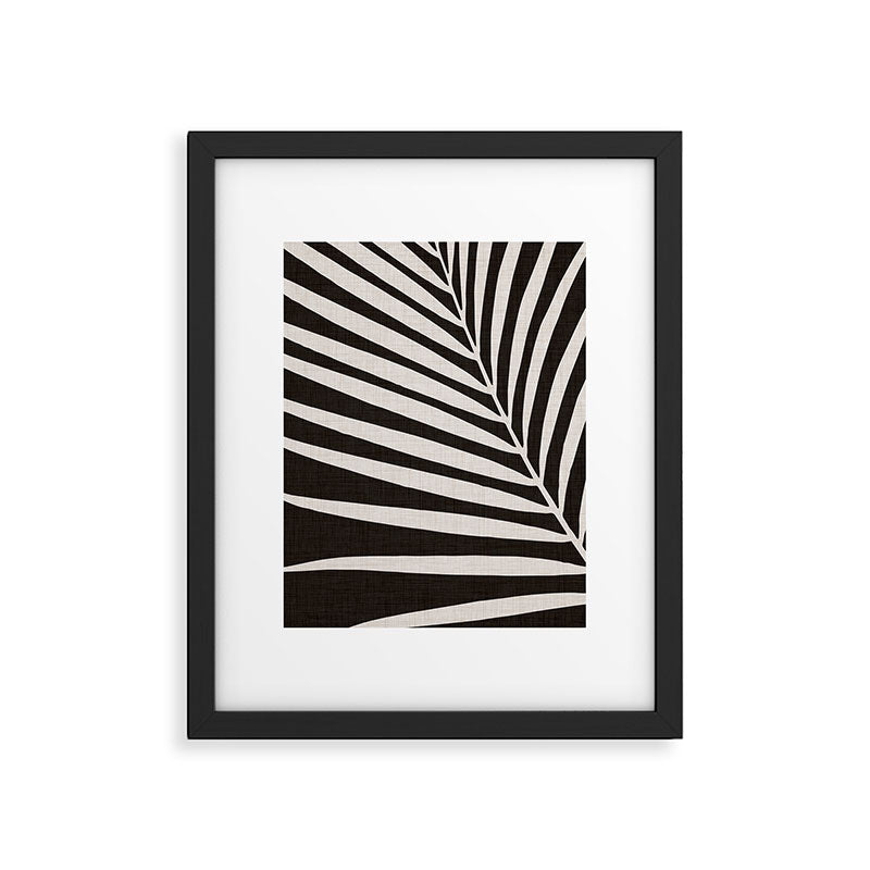 Black and White Palm Frond Framed Art Print Gallery Image 4