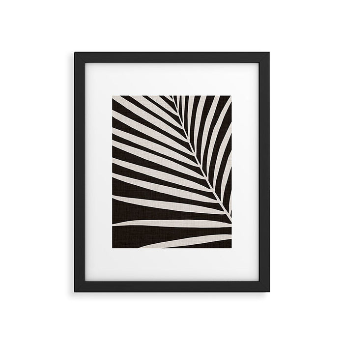 Black and White Palm Frond Framed Art Print Gallery Image 1