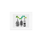 Plants in Black and White Vases Art Print Gallery Image 1