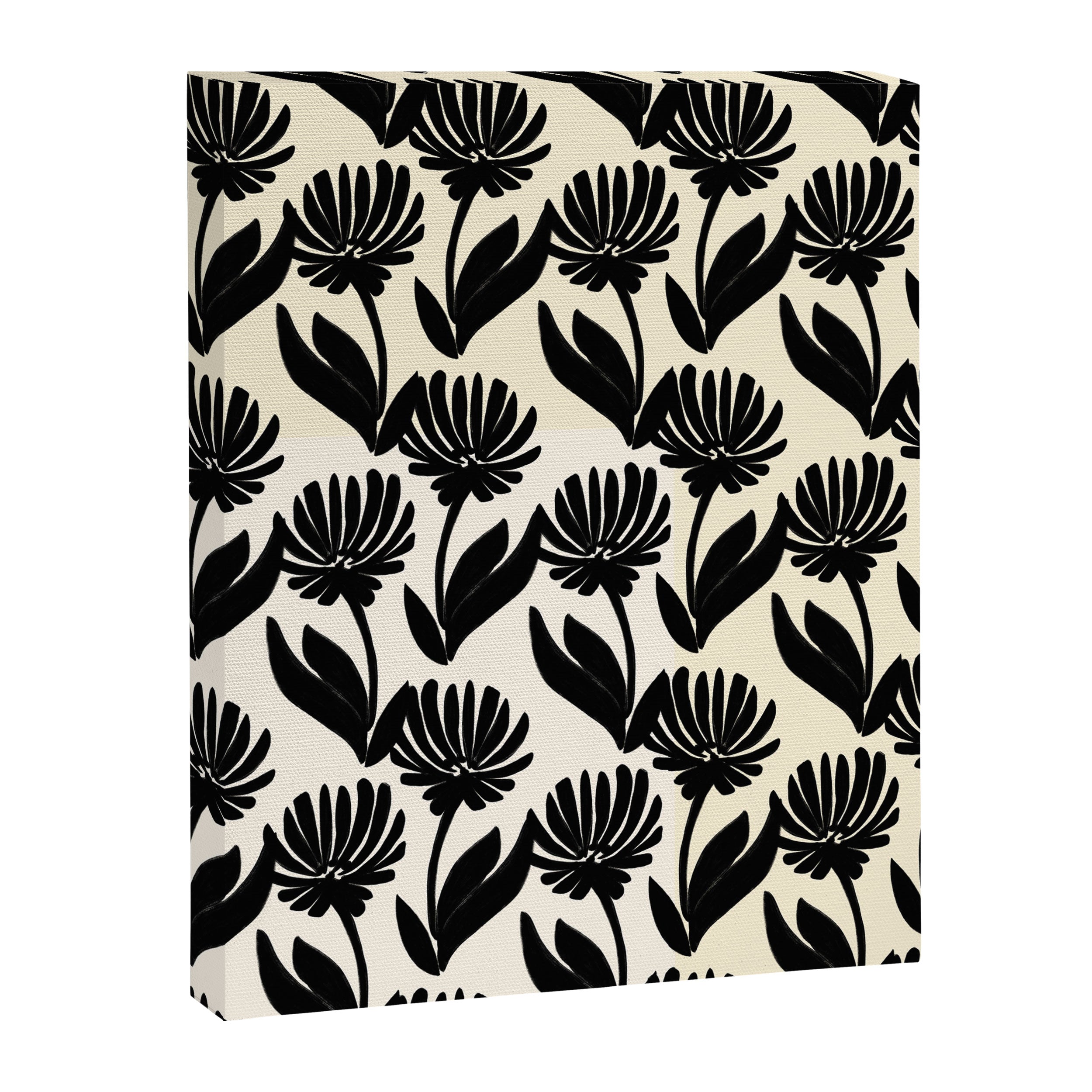 Black Botanical Floral Silhouette  Canvas Print Gallery Image 8