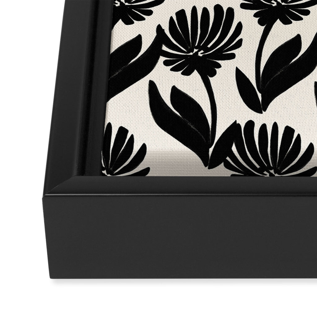 Black Botanical Floral Silhouette  Framed Canvas Print Gallery Image 3