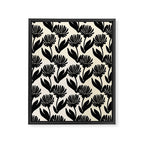 Black Botanical Floral Silhouette  Framed Canvas Print Gallery Image 8
