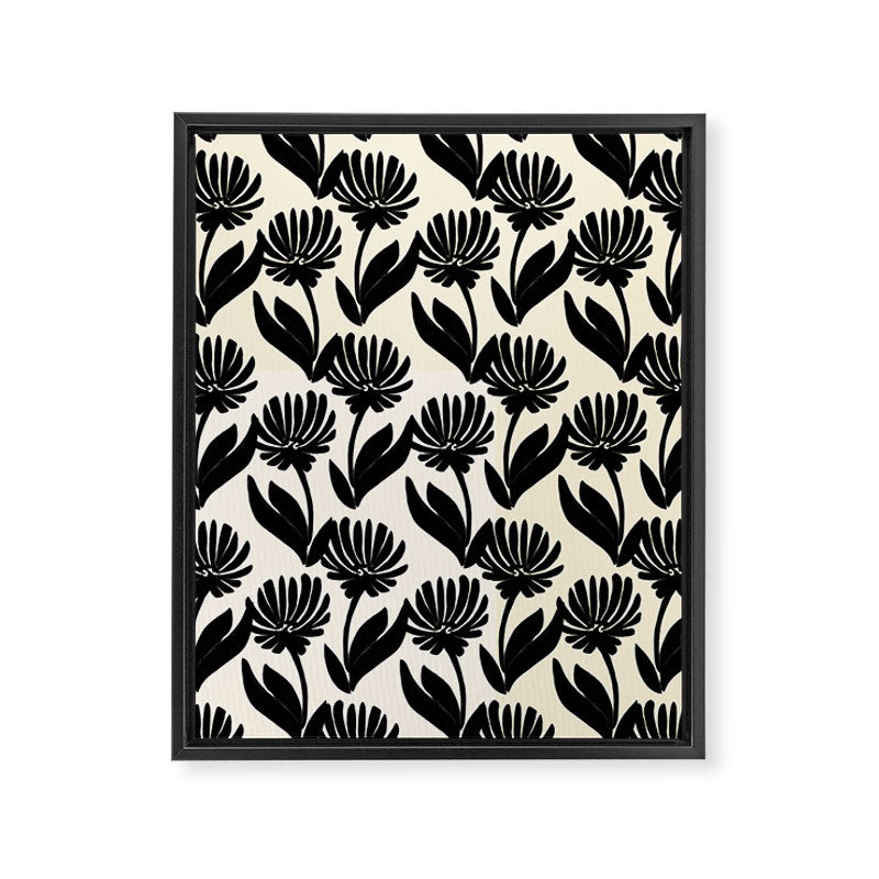 Black Botanical Floral Silhouette  Framed Canvas Print Gallery Image 8