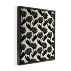 Black Botanical Floral Silhouette  Framed Canvas Print Gallery Image 2