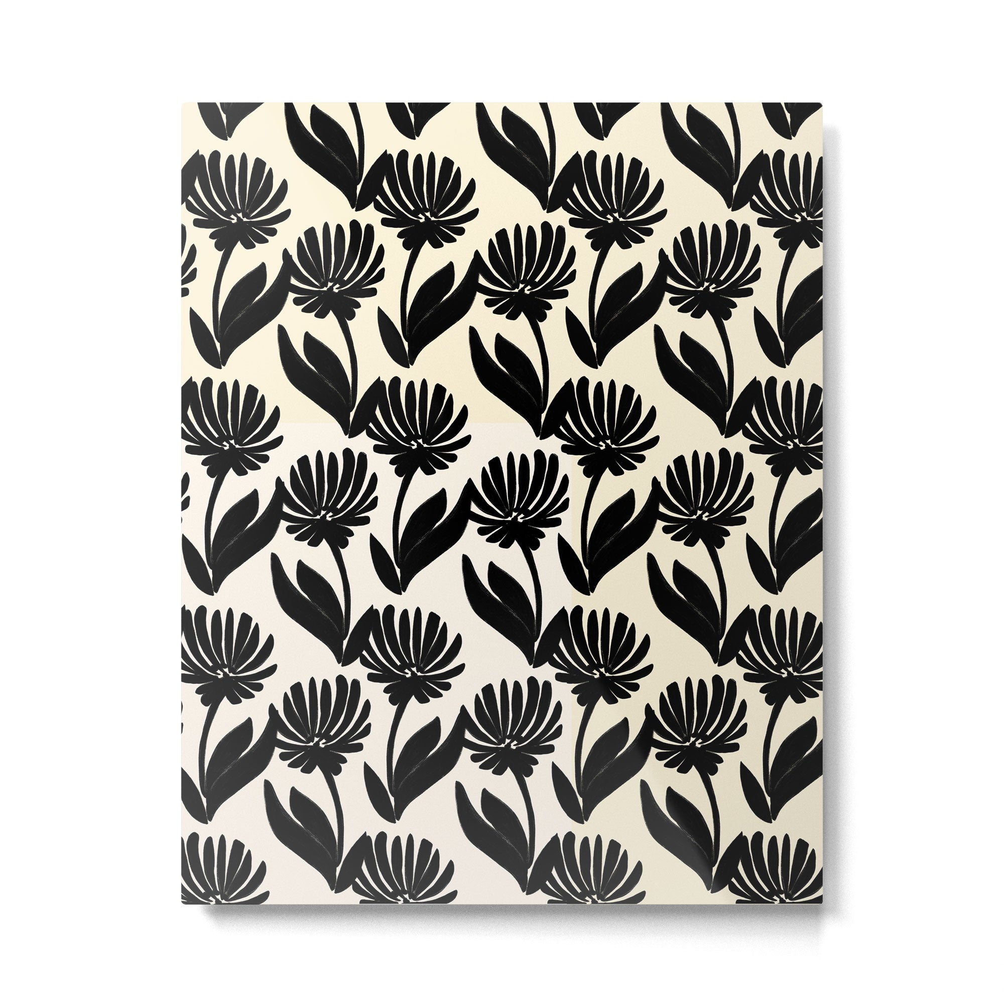 Black Botanical Floral Silhouette  Metal Print Gallery Image 6