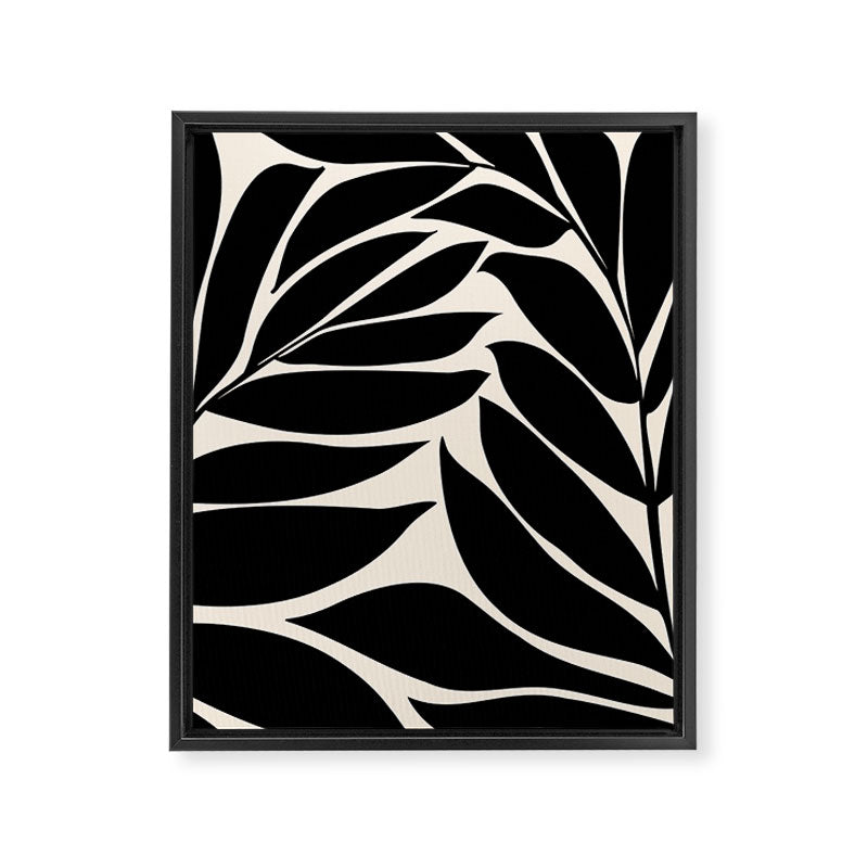 Black Seagrass Shapes Drawing Framed Canvas Print Gallery Image 8