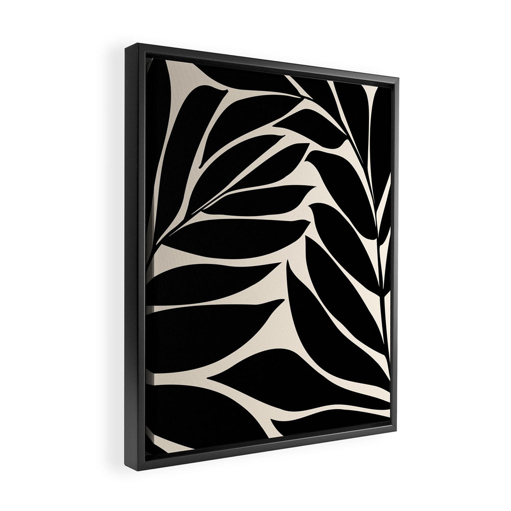 Black Seagrass Shapes Drawing Framed Canvas Print Gallery Image 2