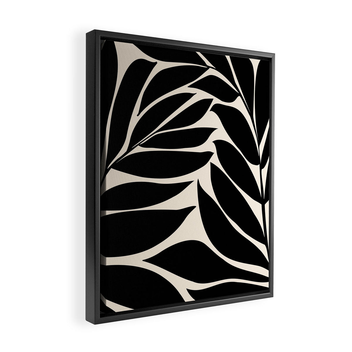 Black Seagrass Shapes Drawing Framed Canvas Print Gallery Image 2