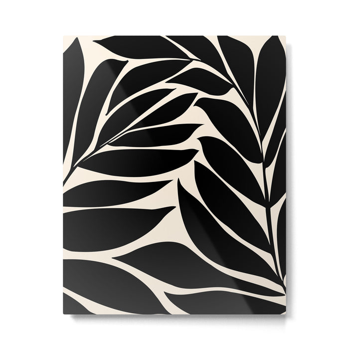 Black Seagrass Shapes Drawing Metal Print Gallery Image 1