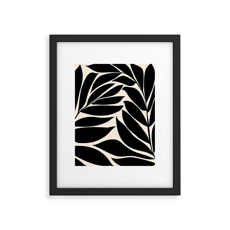 Black Seagrass Shapes Drawing Framed Art Print Gallery Image 4