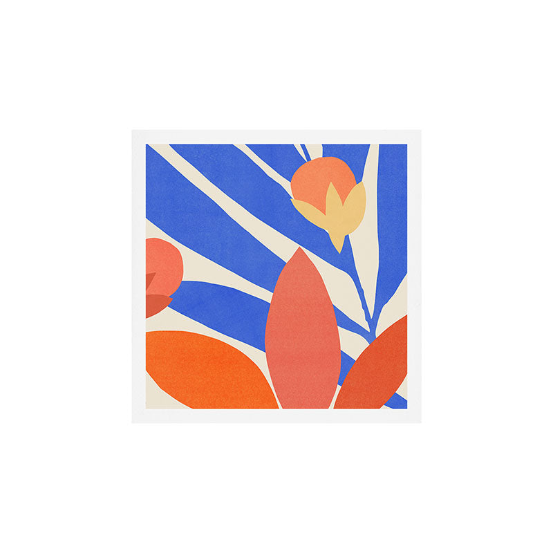 Blue and Red Tropical Abstract Art Print Gallery Image 1