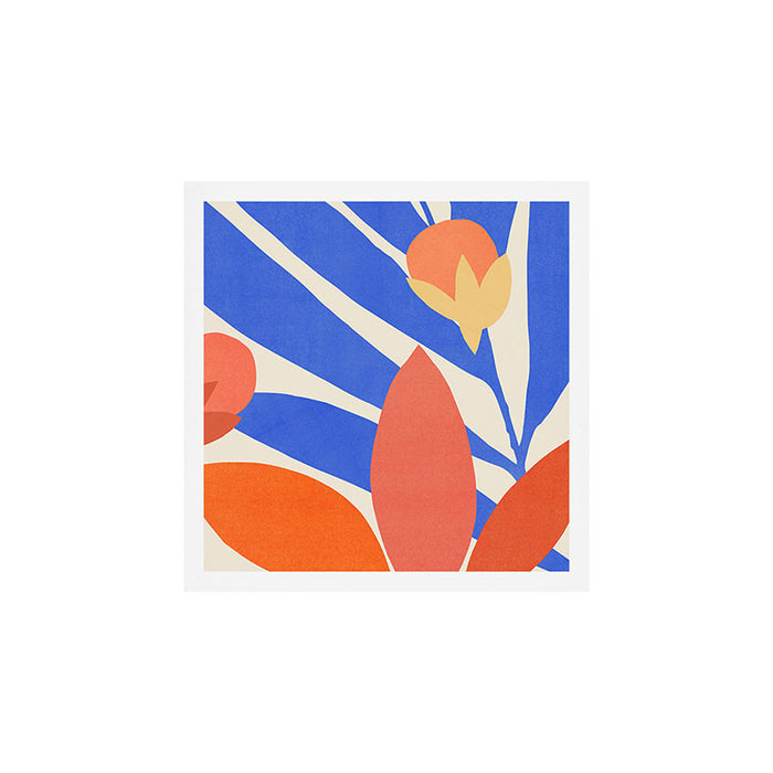 Blue and Red Tropical Abstract Art Print Gallery Image 1