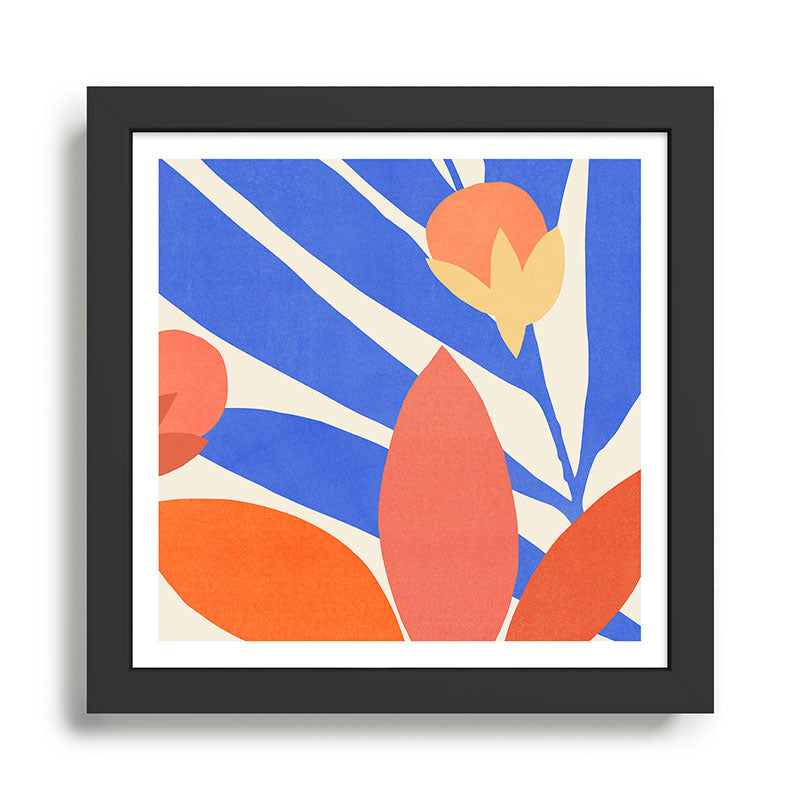 Blue and Red Tropical Abstract Framed Art Print Gallery Image 1