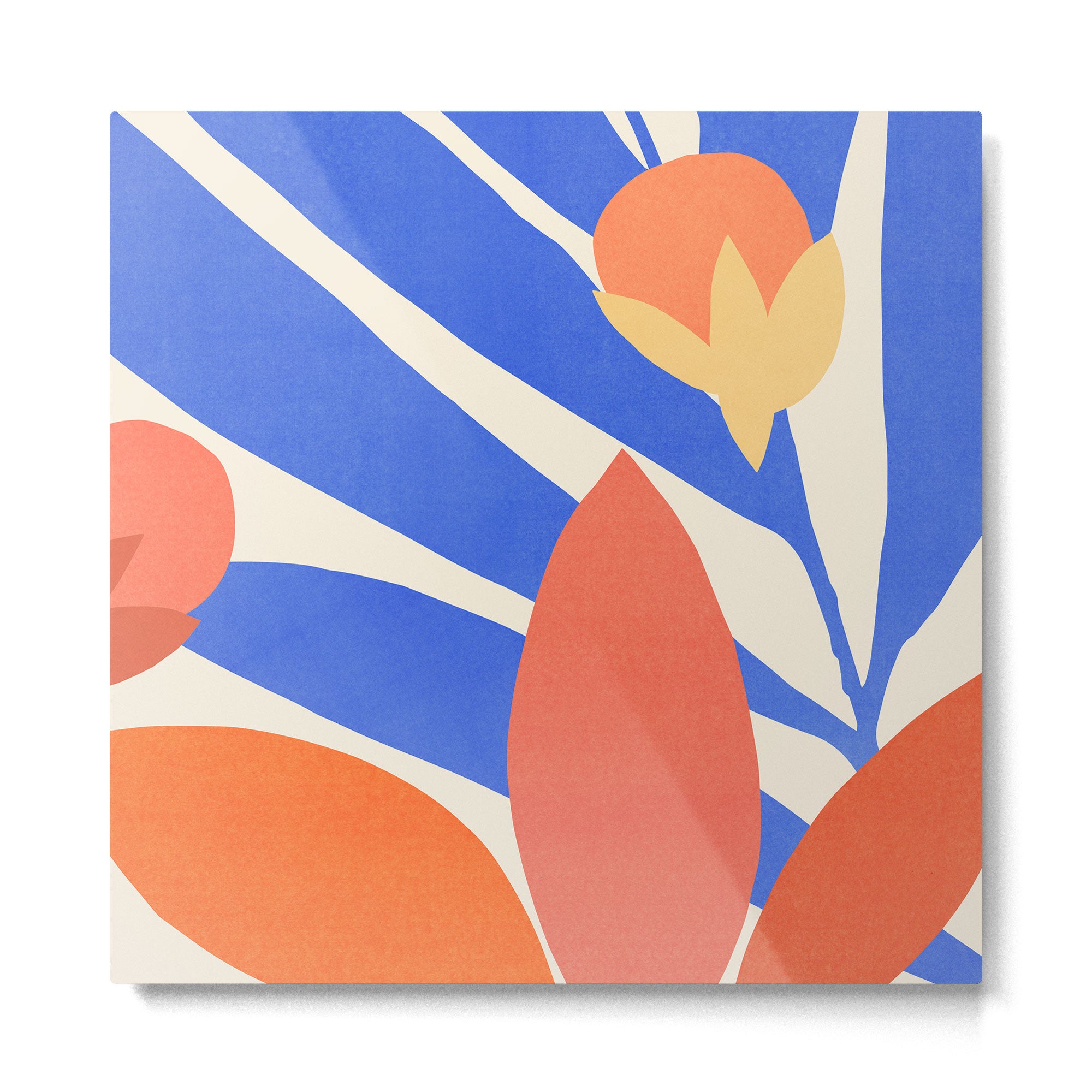 Blue and Red Tropical Abstract Metal Print Gallery Image 2