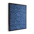 Blue Bali Vines - tropical leaf repeat pattern Framed Canvas Print Gallery Image 2
