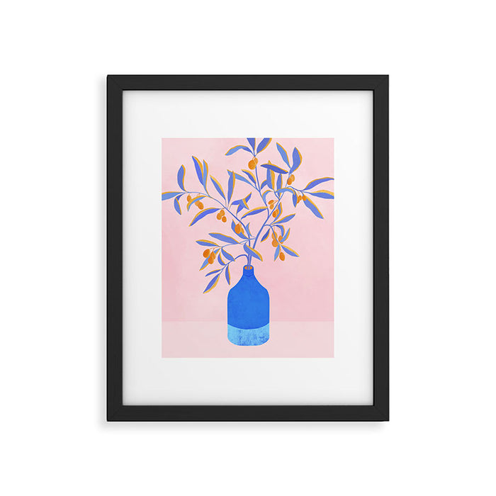 Blue Branches Botanical Illustration  Framed Art Print Gallery Image 1