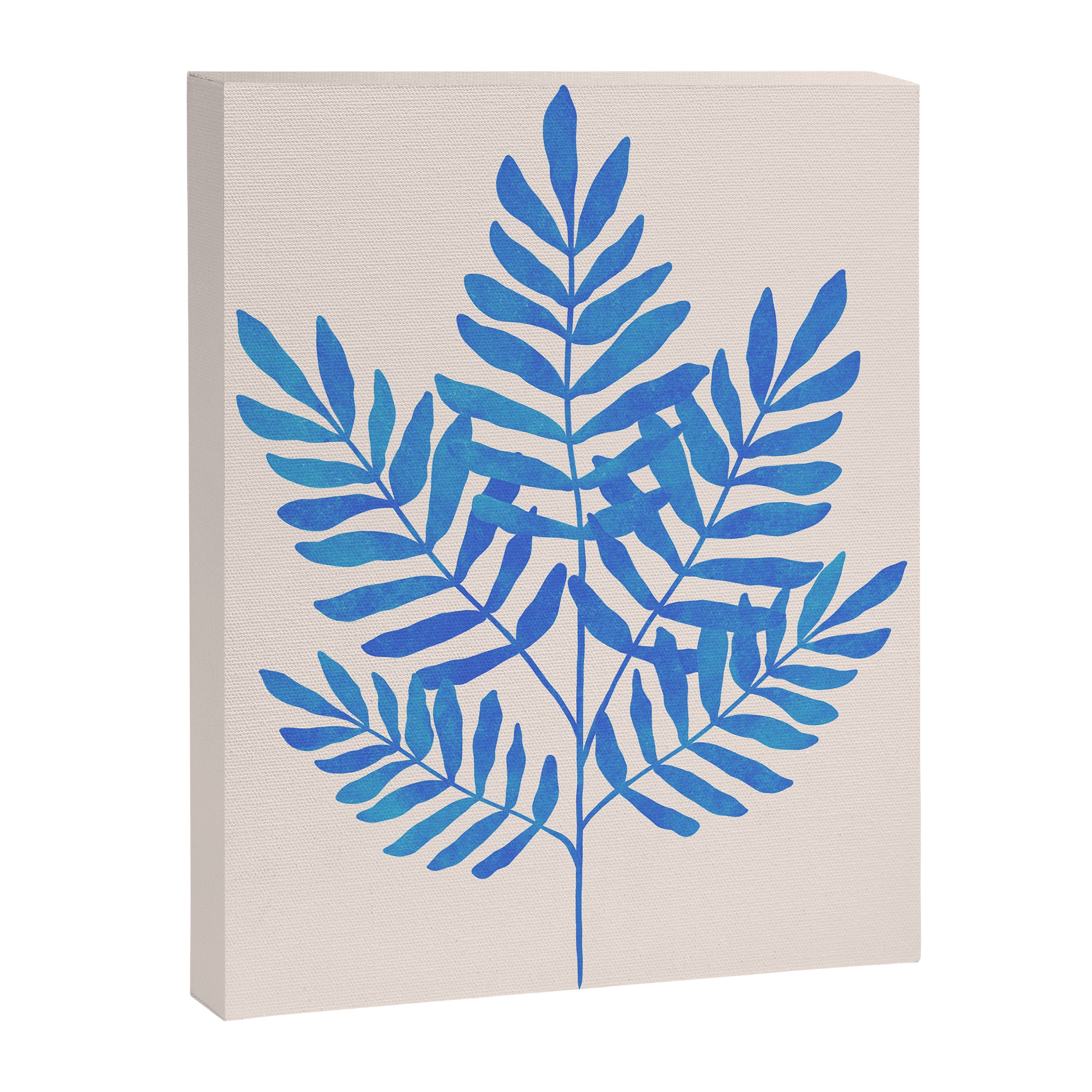 Blue Fern Leaf Canvas Print Gallery Image 6