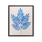 Blue Fern Leaf Framed Canvas Print Gallery Image 6