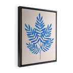 Blue Fern Leaf Framed Canvas Print Gallery Image 2