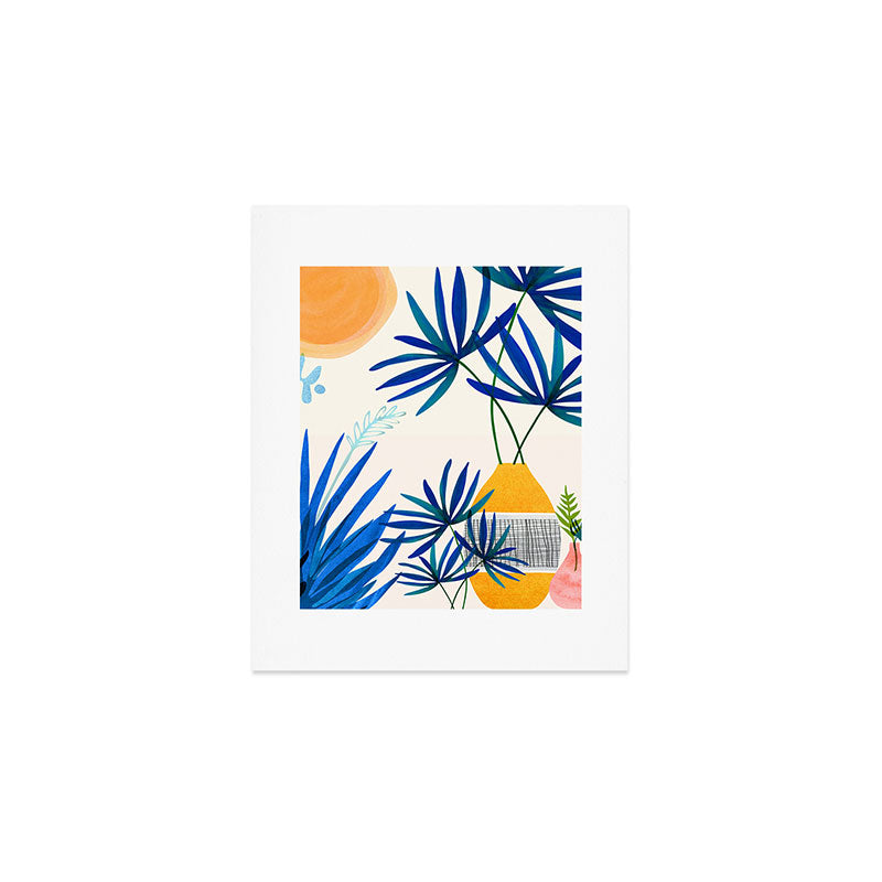 Blue Morocco Sunny Garden Art Print Gallery Image 1