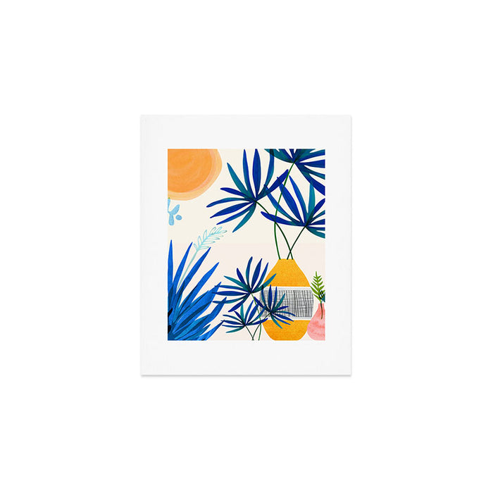 Blue Morocco Sunny Garden Art Print Gallery Image 1