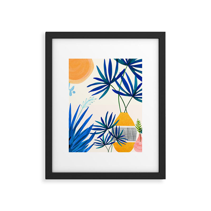 Blue Morocco Sunny Garden Framed Art Print Gallery Image 6