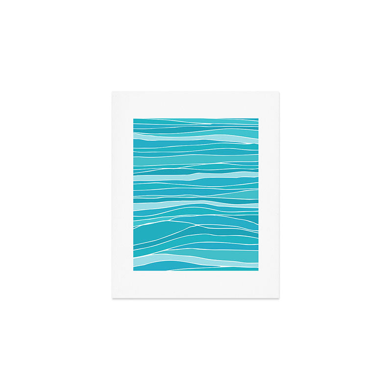 Blue Ocean Waves Art Print Gallery Image 1