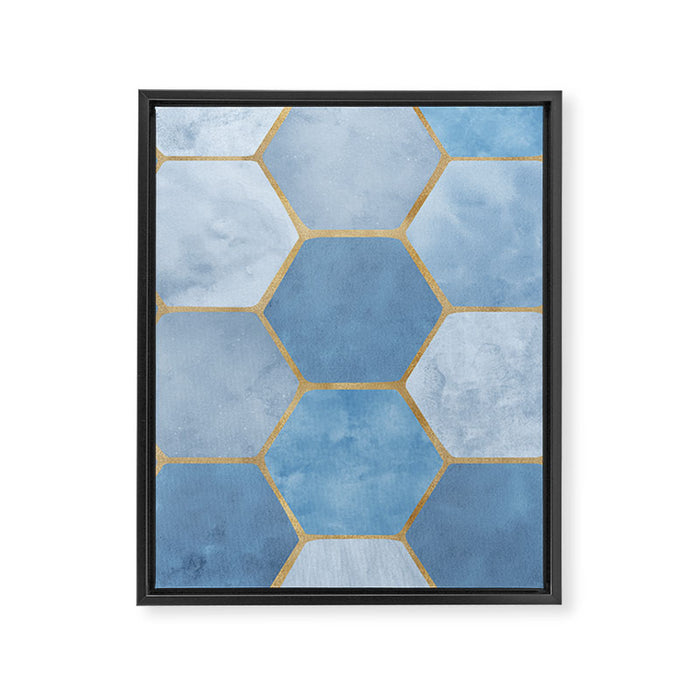 Blue Stone Coastal Design Framed Canvas Print Gallery Image 1