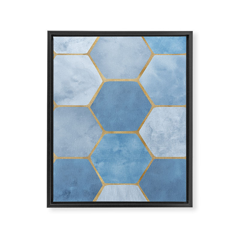 Blue Stone Coastal Design Framed Canvas Print Gallery Image 8