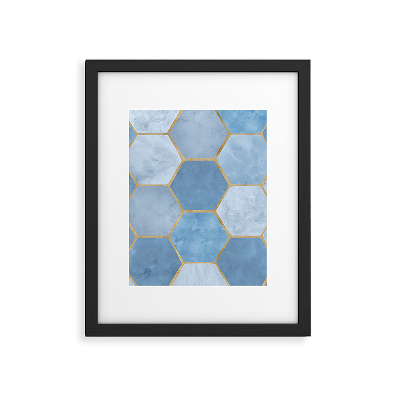Blue Stone Coastal Design Framed Art Print Gallery Image 6