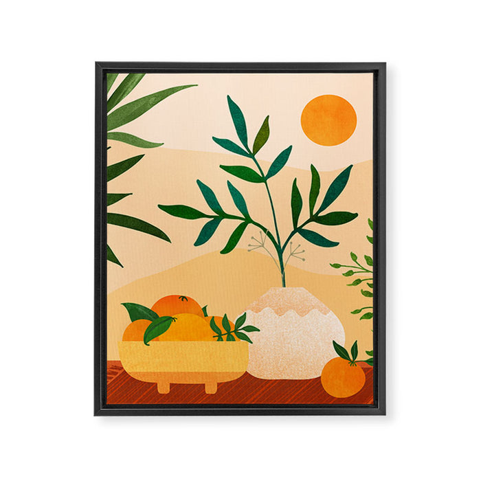 Bohemian Summer / Landscape Illustration Framed Canvas Print Gallery Image 1