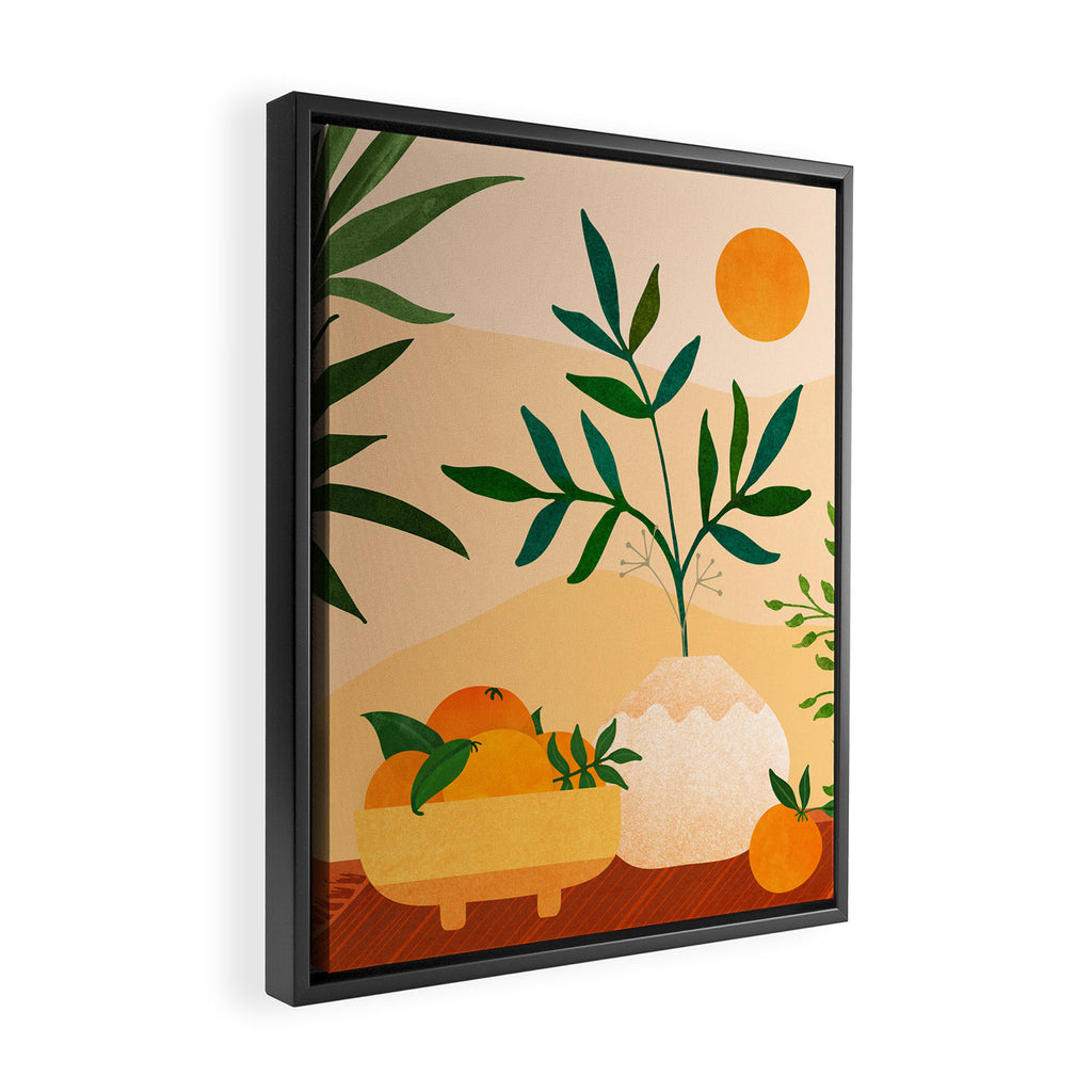 Bohemian Summer / Landscape Illustration Framed Canvas Print Gallery Image 2