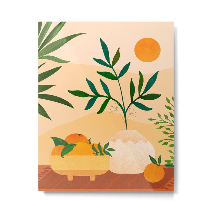 Bohemian Summer / Landscape Illustration Metal Print Gallery Image 1