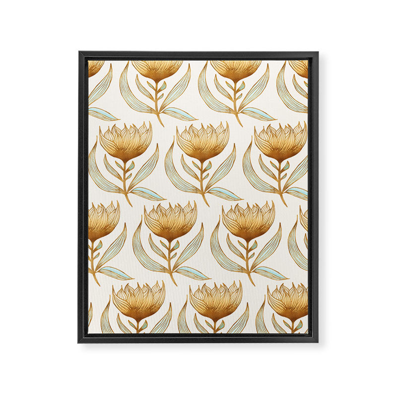 Bohemian Sunflower Pattern Framed Canvas Print Gallery Image 8