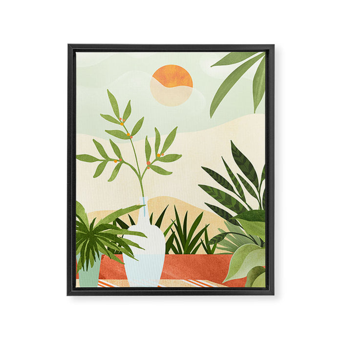 Bohemian Terrace Landscape Framed Canvas Print Gallery Image 1