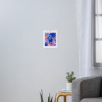 Breezy Tropics Blue Floral Design Art Print Gallery Image 3