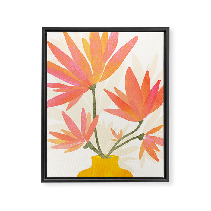 Bright Blooms Floral Painting Framed Canvas Print Gallery Image 1