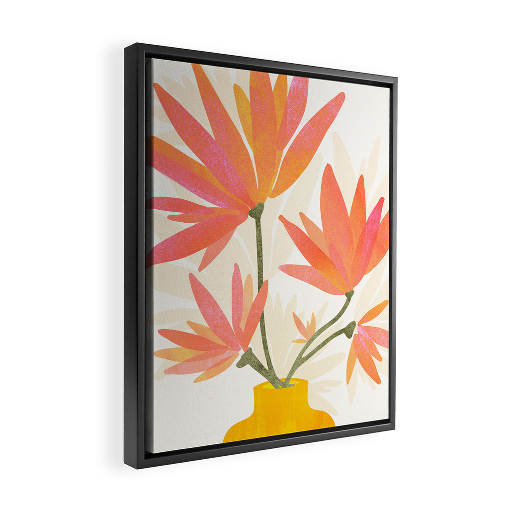 Bright Blooms Floral Painting Framed Canvas Print Gallery Image 2