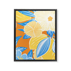 Bright Lemon Floral - Botanical Painting Framed Canvas Print Gallery Image 8