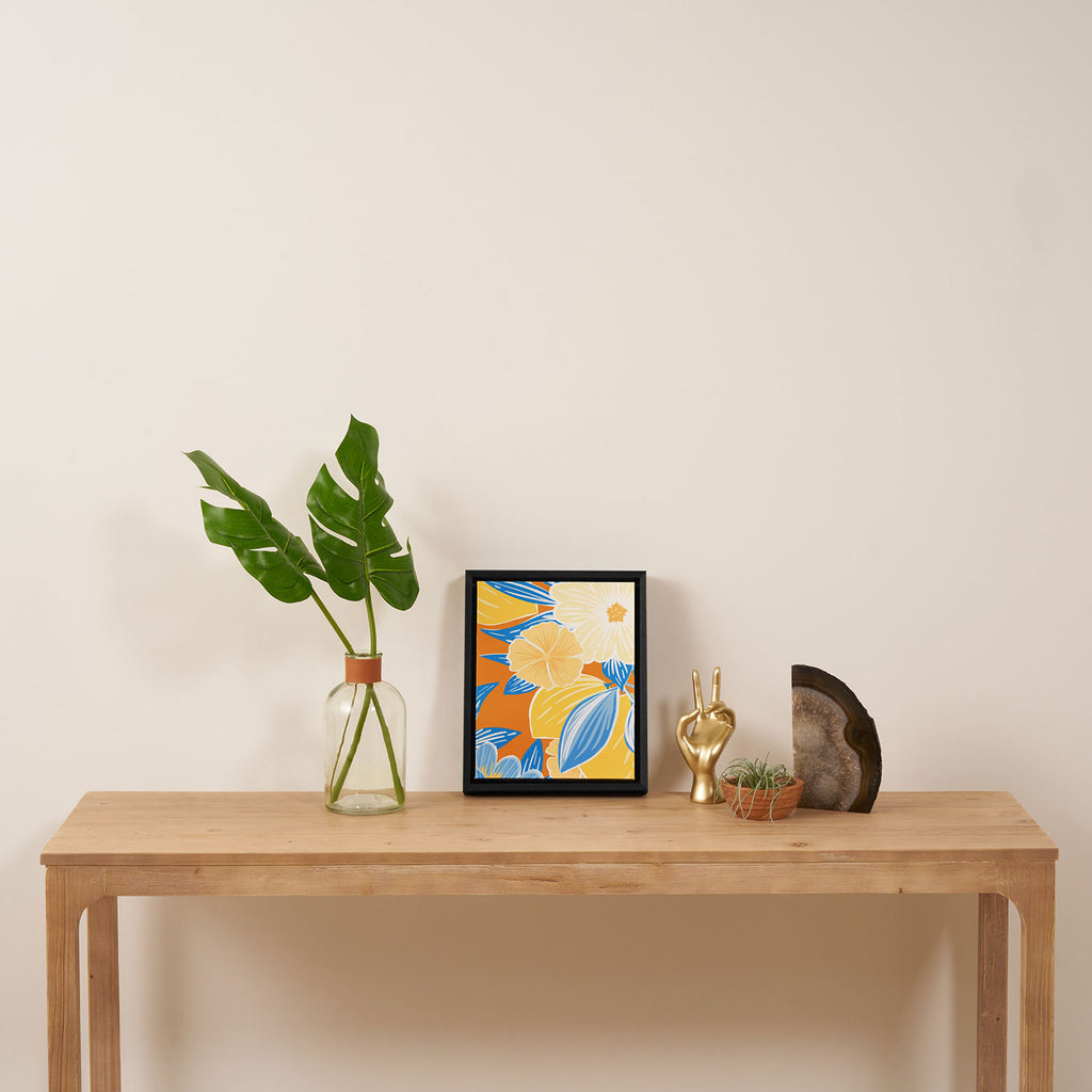 Bright Lemon Floral - Botanical Painting Framed Canvas Print Gallery Image 4