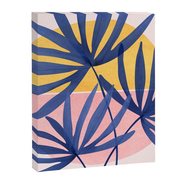 Bright Pop Tropical Palm Art Canvas Print Gallery Image 1