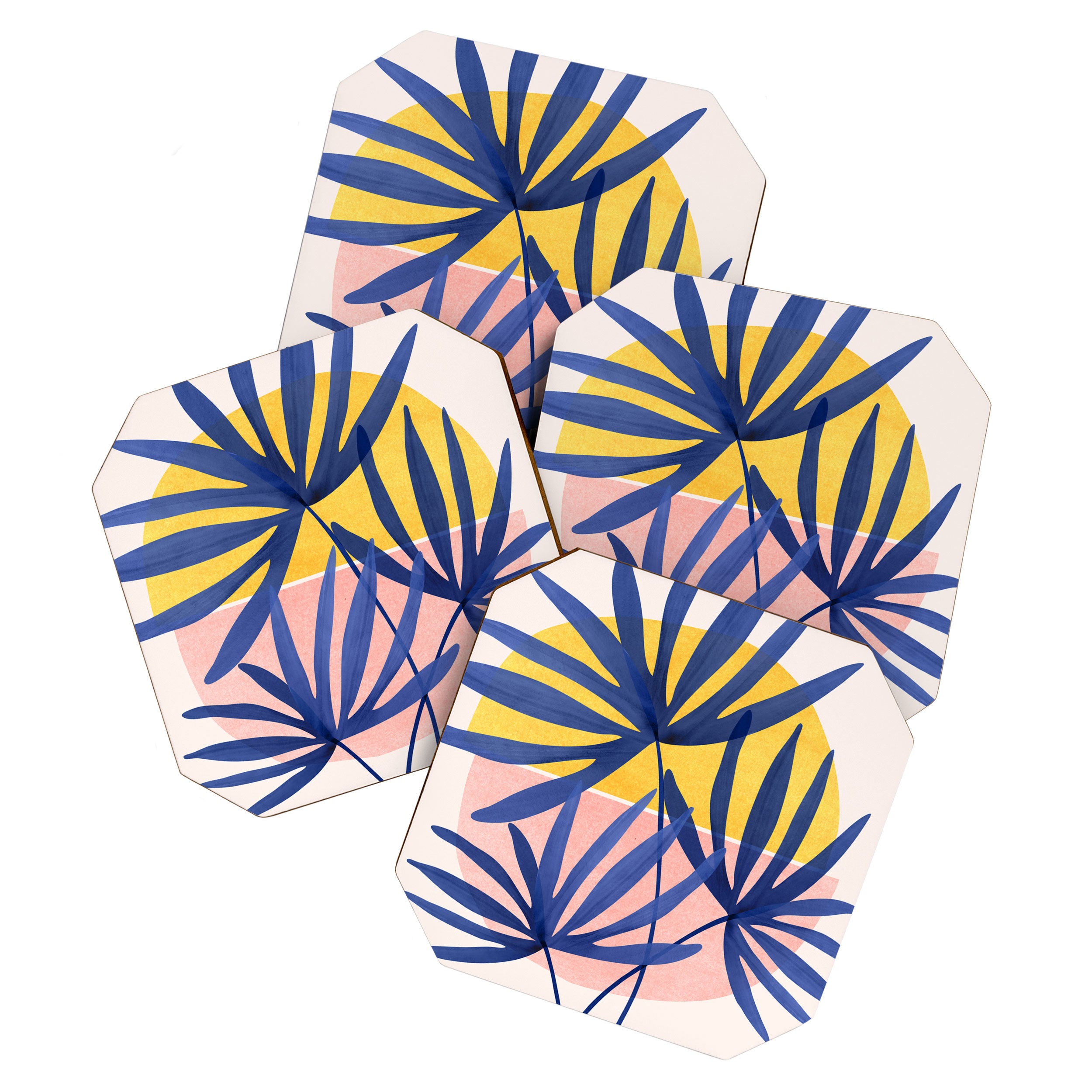 Bright Pop Tropical Palm Art Coaster Gallery Image 1