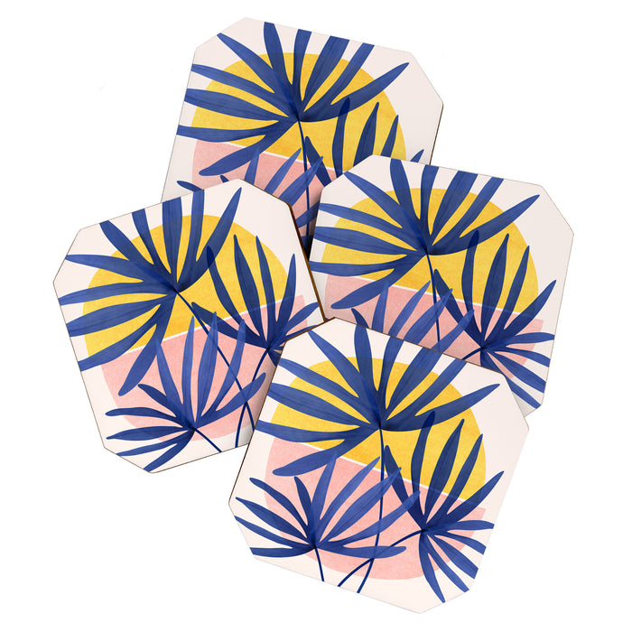 Bright Pop Tropical Palm Art Coaster Gallery Image 1