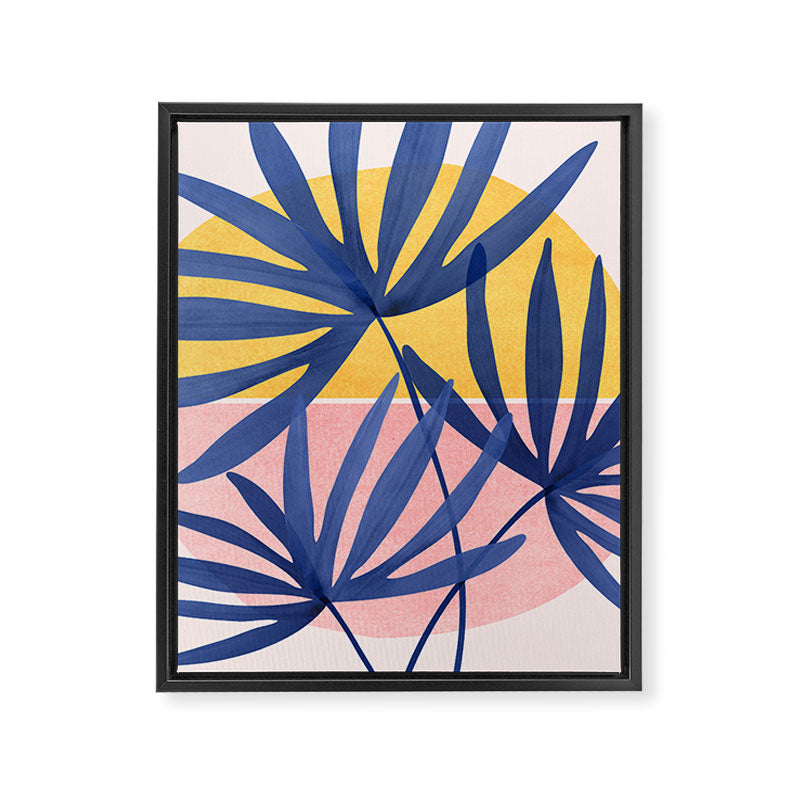 Bright Pop Tropical Palm Art Framed Canvas Print Gallery Image 8